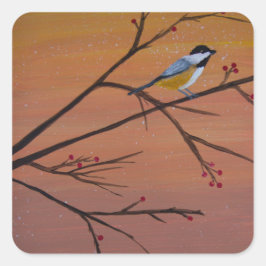 Aan de rand vierkante sticker