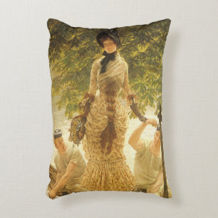 Aan de Theems door James Tissot, Vintage Realisme Accent Kussen