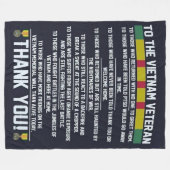 AAN DE VIETNAM VETERAN, DANK U FLEECE DEKEN (Voorkant (Horizontaal))