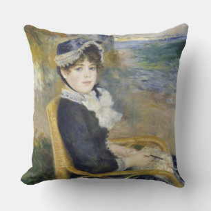 Aan de zeekant, olieverfportret, Renoir Kussen