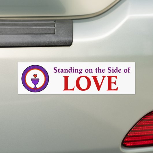 Aan de zijkant van de liefde staan bumpersticker (Op auto)