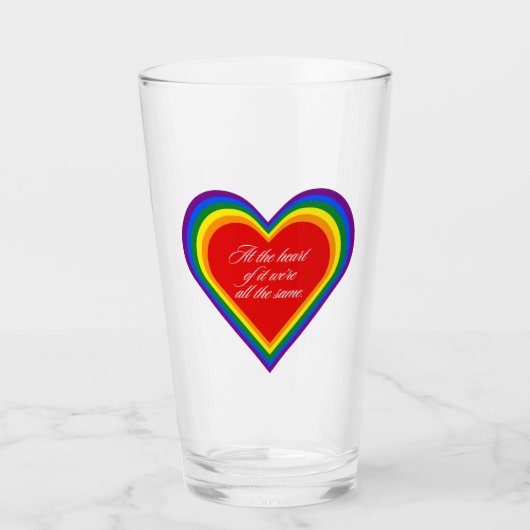 Aan het hart — we zijn hetzelfde. glas (Voorkant)