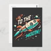  aan het maanraketschip briefkaart (Voorkant / Achterkant)