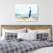 Aan het strand canvas afdruk (Insitu (Slaapkamer))