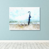 Aan het strand canvas afdruk (Insitu (Houten vloer))