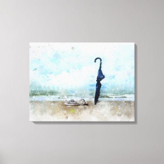 Aan het strand canvas afdruk (Voorkant)