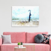 Aan het strand canvas afdruk (Insitu (Woonkamer))