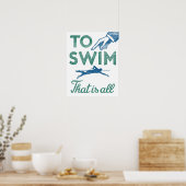 Aan het Zwemmen van Poster Swim Art Druk (Keuken)