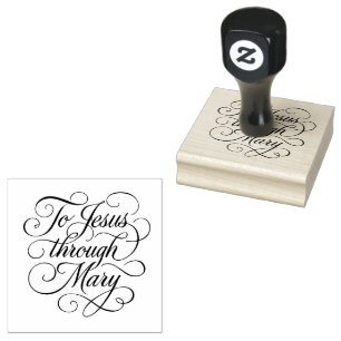 Aan Jezus door Maria bloeide het schrift Rubberstempel