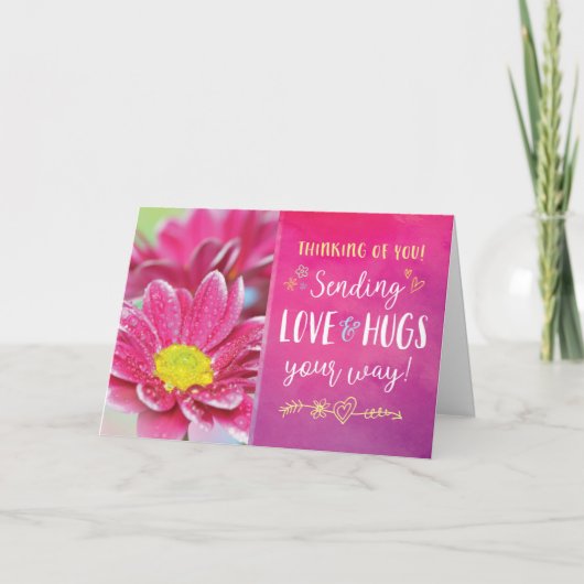 Aan jou denken, veel liefs en knuffels! Tha Bedankkaart (Voorkant)