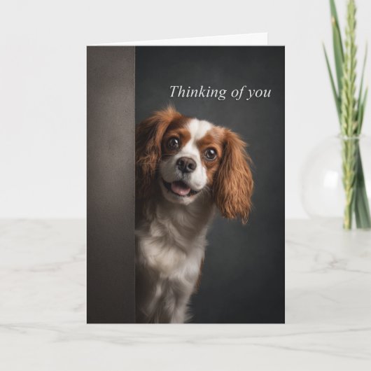 Aan jou denkend Cavalier Spaniel Kaart (Voorkant)