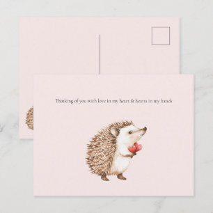 Aan jou denkend Egel Hartjes in Handen Briefkaart