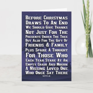 Aan jou en de jouwen denken met Kerstmis Kaart