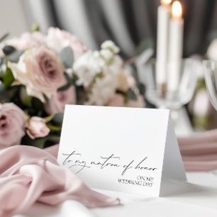 "Aan Matron of Honor op mijn bruiloft" Bericht Kaa Bedankkaart