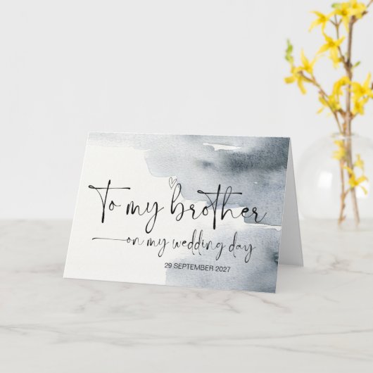 Aan mijn broer op huwelijksdag dank u bruid bruide kaart (Gele Bloem)
