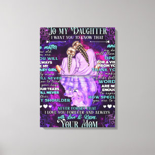 Aan mijn dochter Birthday Gift, Cute Mam Baby Gift Canvas Afdruk