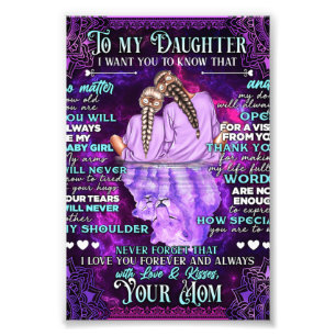 Aan mijn dochter Birthday Gift, Cute Mam Baby Gift Foto Afdruk