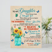 Aan mijn dochter Gift, Butterfly Lover, Sunflower Menu (Staand voorkant)