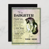 Aan mijn dochter Gift, liefdesbrief dochter en moe Kaart (Voorkant / Achterkant)