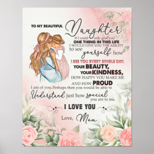 Aan mijn dochter Gift, liefdesbrief dochter en moe Poster