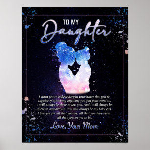 Aan mijn dochter Gift, liefdesbrief dochter en moe Poster