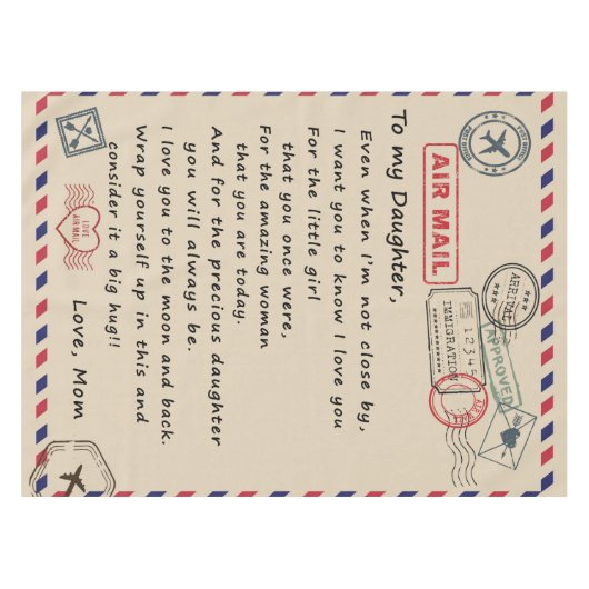 Aan mijn dochter Gift, liefdesbrief dochter en moe Tafelkleed (Voorkant (Horizontaal))