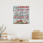 Aan mijn echtgenoot Gift | Brief voor hem | Poster (Keuken)