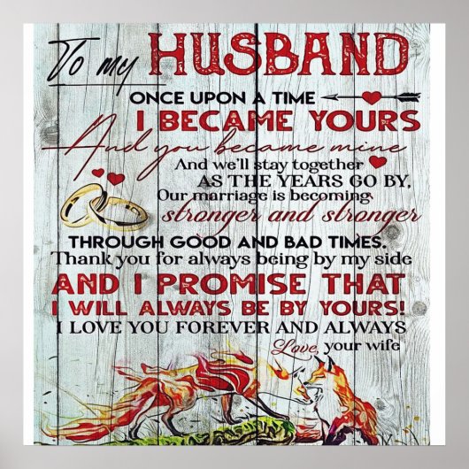 Aan mijn echtgenoot Gift | Brief voor hem | Poster (Voorkant)