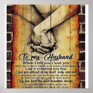 Aan mijn echtgenoot Gift Cute Husband Gift Poster