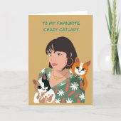 Aan mijn gekke kattendame kaart (Voorkant)