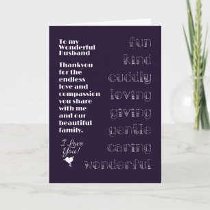 Aan mijn geweldige echtgenoot Kaart