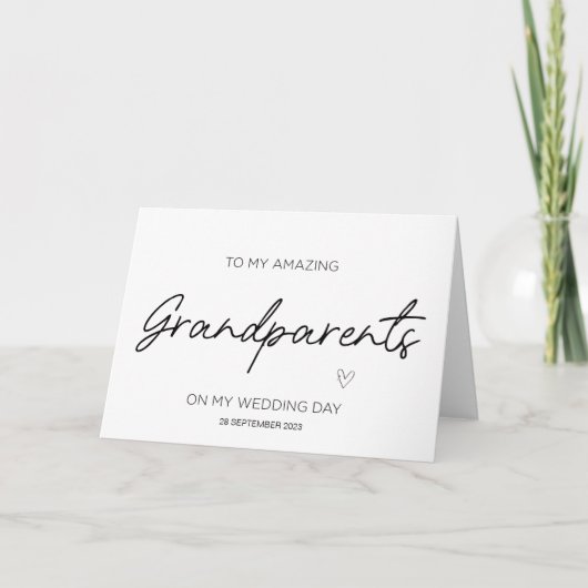 Aan mijn grootouders Weddenschap Bedankt van Bride Kaart (Voorkant)