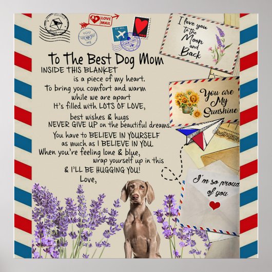 Aan mijn hond mam Gift, mam Birthday Gift Idea Poster (Voorkant)