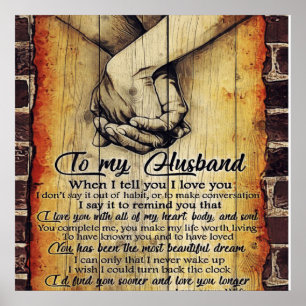 Aan mijn Husband Letter, liefdevol citeert Gift Poster