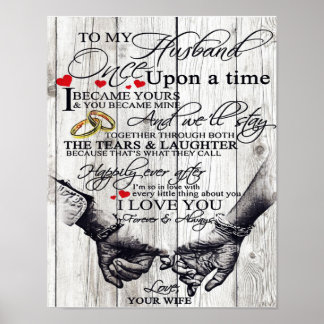 Aan mijn Husband Letter, Love Quottes Gift Poster