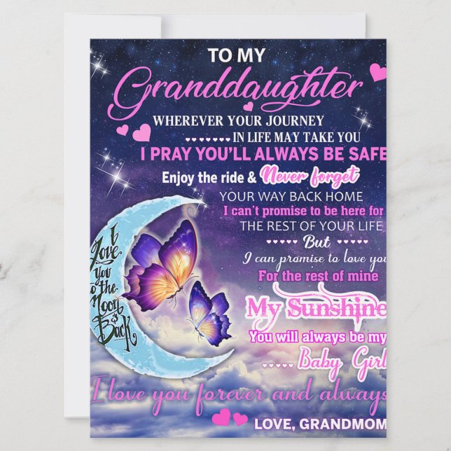 Aan mijn kleindochter Butterflies Birthday Gift Id (Voorkant)