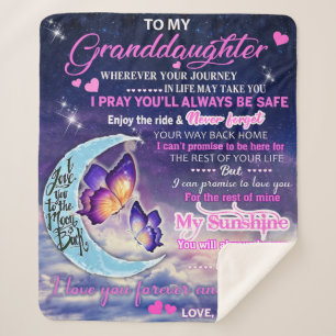 Aan mijn kleindochter Butterflies Birthday Gift Id Sherpa Deken