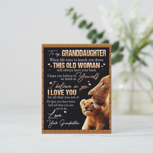 Aan mijn kleindochter cadeau van oma, Leeuwen lief Kaart (Staand voorkant)