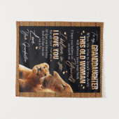 Aan mijn kleindochter cadeau van oma, Leeuwen lief Wandkleed (Voorkant (horizontaal))