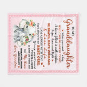 Aan mijn kleindochter Elephant Birthday Gift Idee Fleece Deken (Voorkant (Horizontaal))