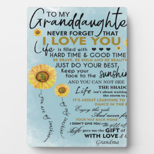 Aan mijn kleindochter Gift, kleinkinderen Birthday Fotoplaat