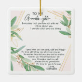 Aan mijn kleindochter keramisch ornament (Achterkant)