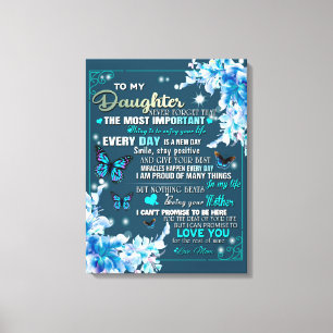 Aan mijn mama Gift, Daughter en Mam, Butterfly Lov Canvas Afdruk