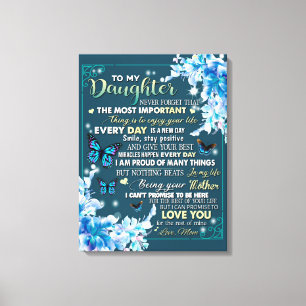 Aan mijn mama Gift, Daughter en Mam, Butterfly Lov Canvas Afdruk