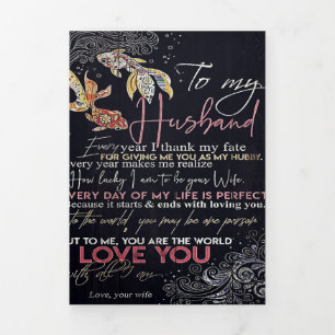 Aan mijn man brief Beste Vaderdag Cadeau Drieluik Aankondiging