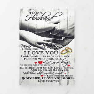 Aan mijn man brief   Cute Cadeau   Drieluik Aankondiging