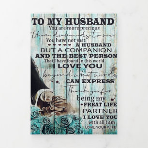 Aan mijn man brief   Lovely Gift for Husband Drieluik Aankondiging