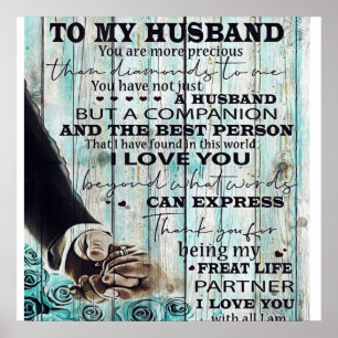 Aan mijn man brief Lovely Gift for Husband Poster