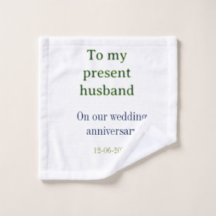 Aan mijn man huwelijksjubileum voeg naam datum toe washandje