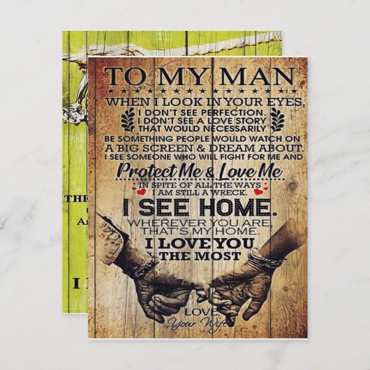 Aan mijn man | Verjaardagscadeau voor man | Kaart (Voorkant / Achterkant)